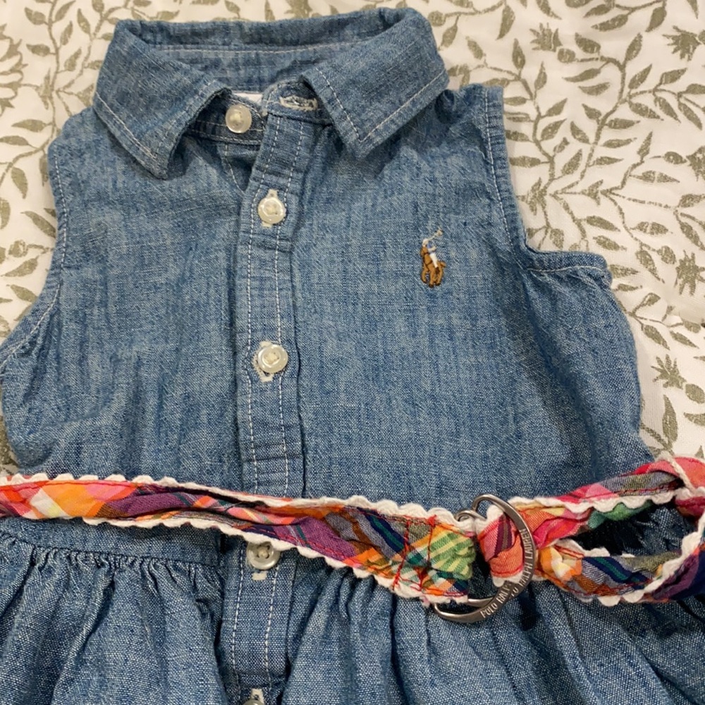 Baby girl Ralph Lauren jean polo dress size 9M - Picture 2 of 2